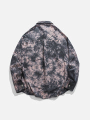 Tie Dye Tree Print Long-Sleeved Shirt