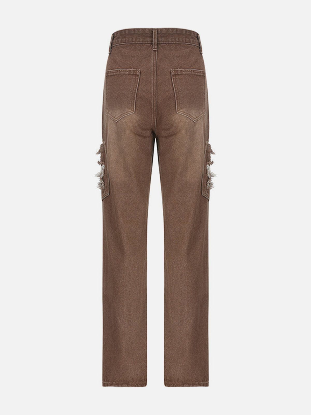 Torn patch Low Rise Flared Leg Jeans