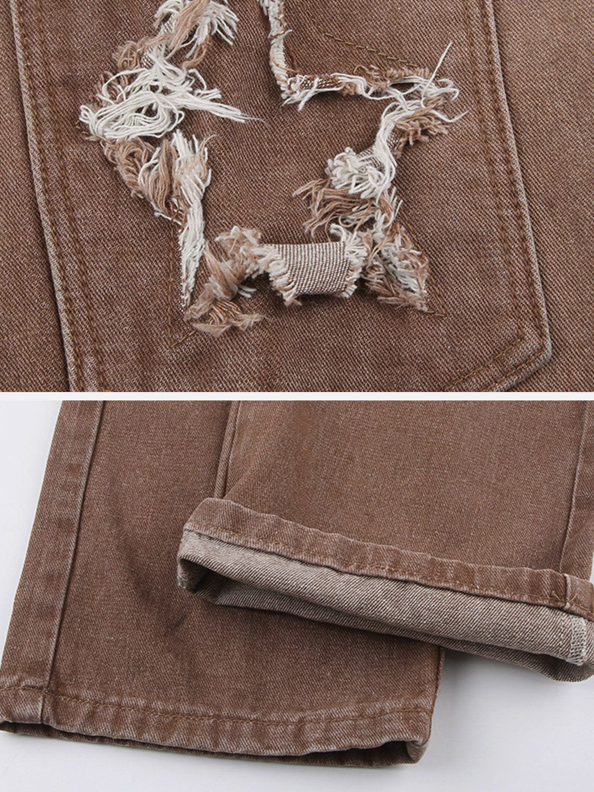 Torn patch Low Rise Flared Leg Jeans