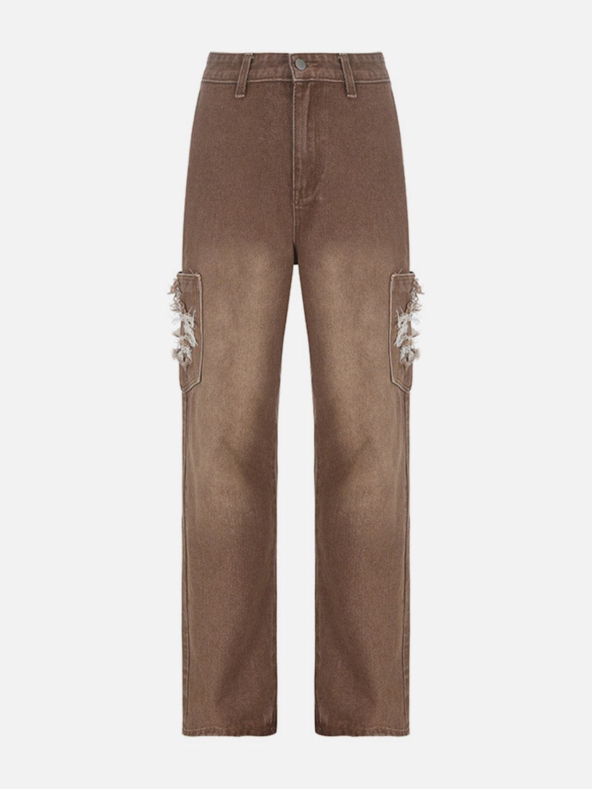 Torn patch Low Rise Flared Leg Jeans