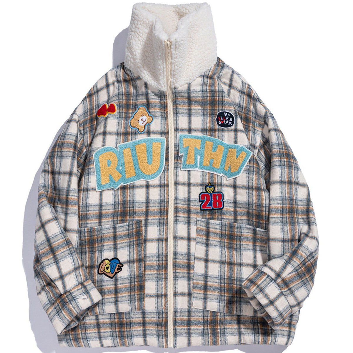 Handtuch bestickt Bär Buchstaben Wintermantel