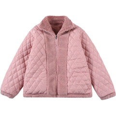 Wendbarer Sherpa-Wintermantel mit Handtuchstickerei