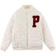 Handtuch-Wintermantel mit Buchstabenstickerei