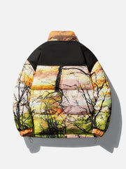 Wintermantel mit Baummuster