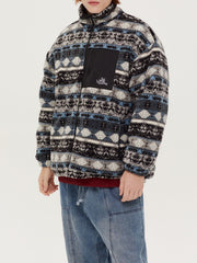 Wintermantel mit Stammes-Vintage-Muster