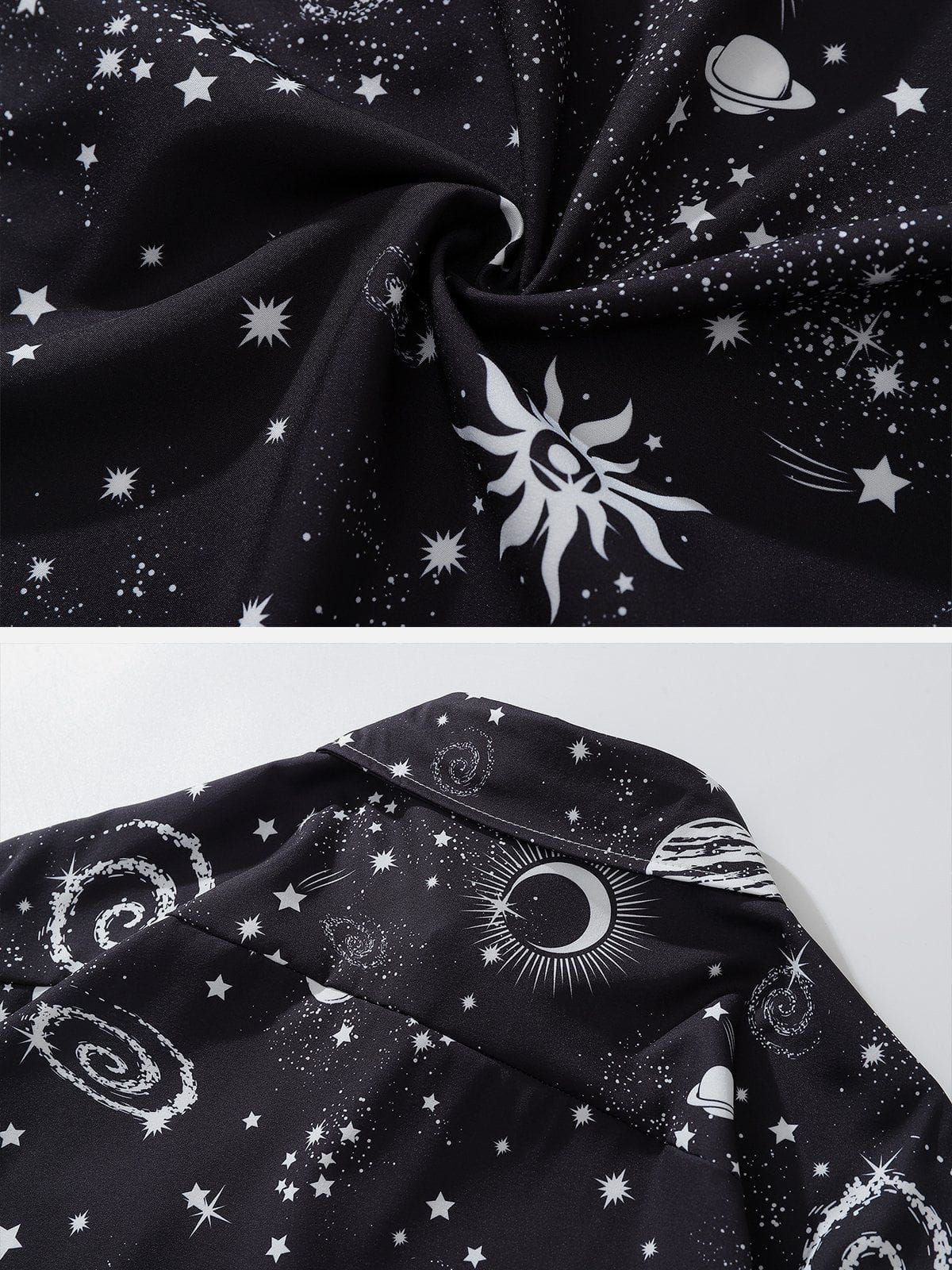 Universe Galaxy Print Short Sleeve Shirts