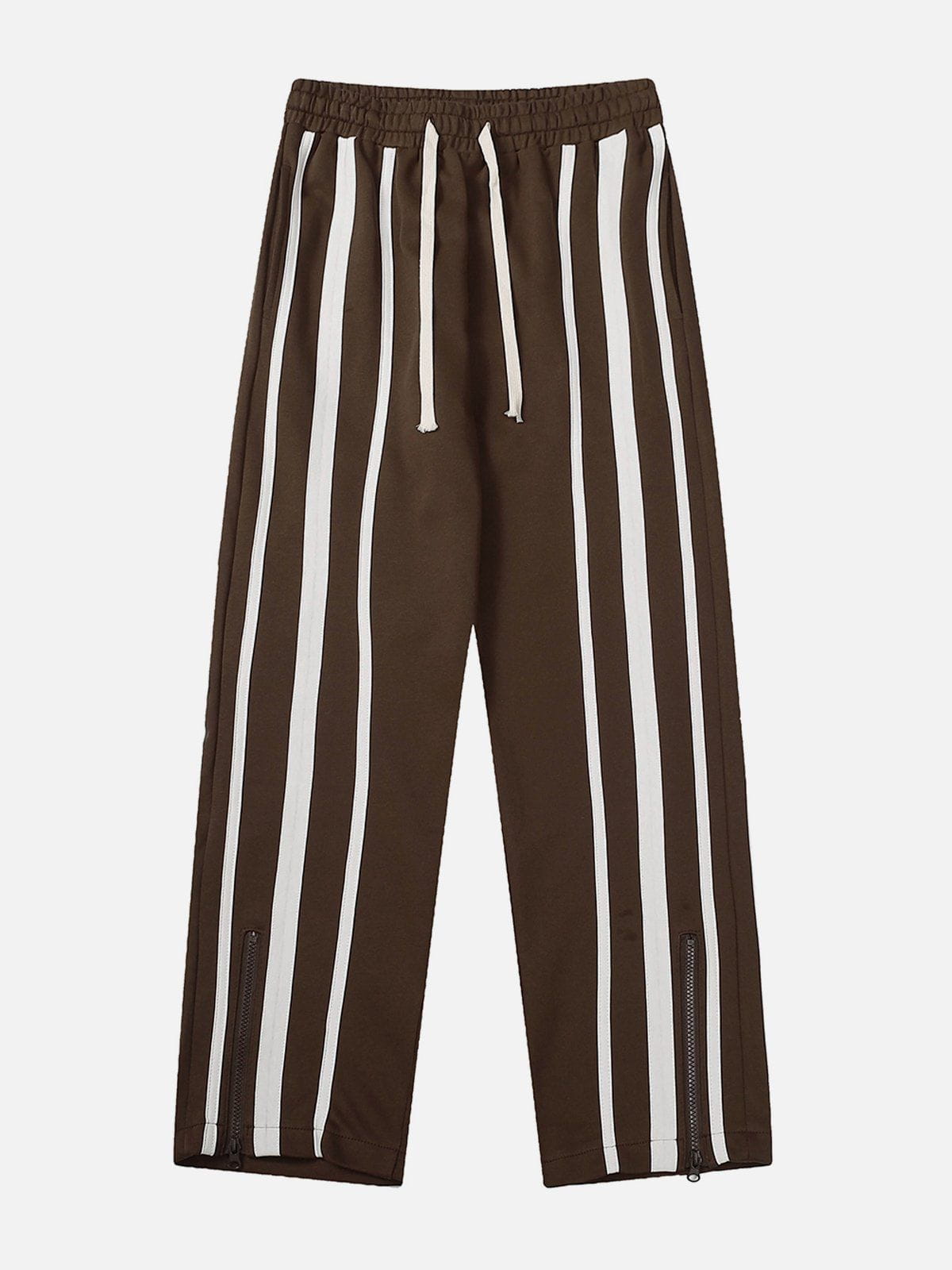 Vertical Stripe Drawstring Sweatpants