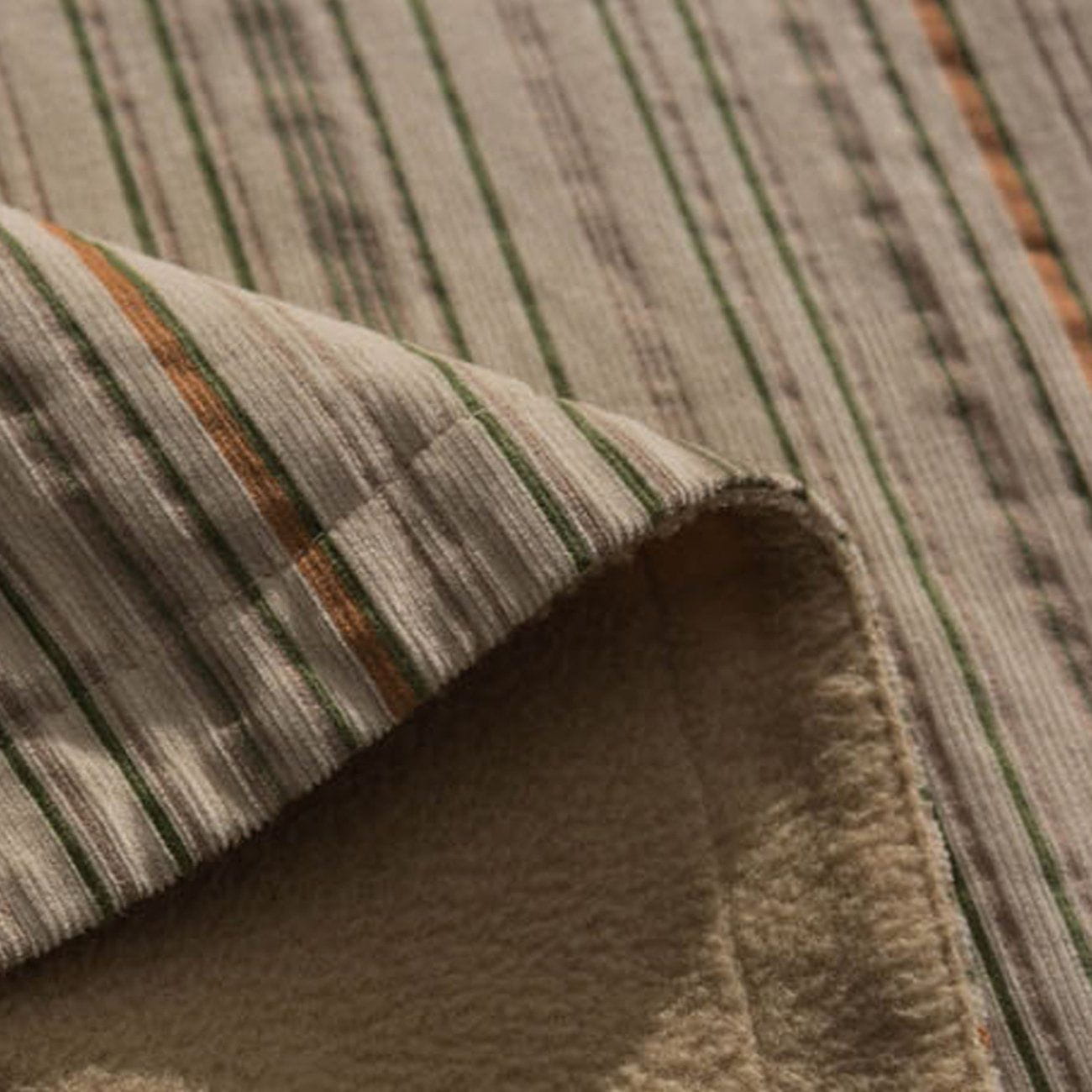 Vertical Stripes Plus Fleece Long-sleeved Shirt