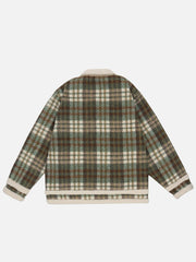 Sherpa-Mantel mit Vintage Check-Muster