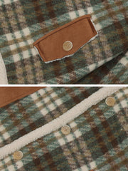 Sherpa-Mantel mit Vintage Check-Muster