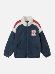 Vintage-Sherpa-Mantel mit Kontrast