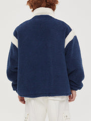 Vintage-Sherpa-Mantel mit Kontrast