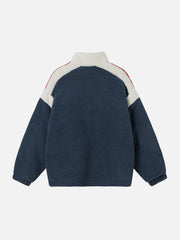 Vintage-Sherpa-Mantel mit Kontrast