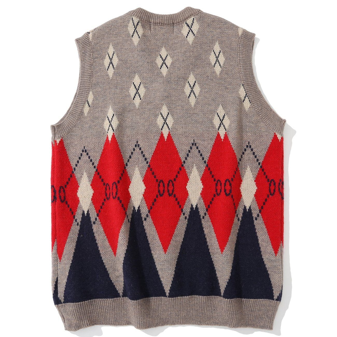 Vintage Diamond Pattern Knit Sweater Vest