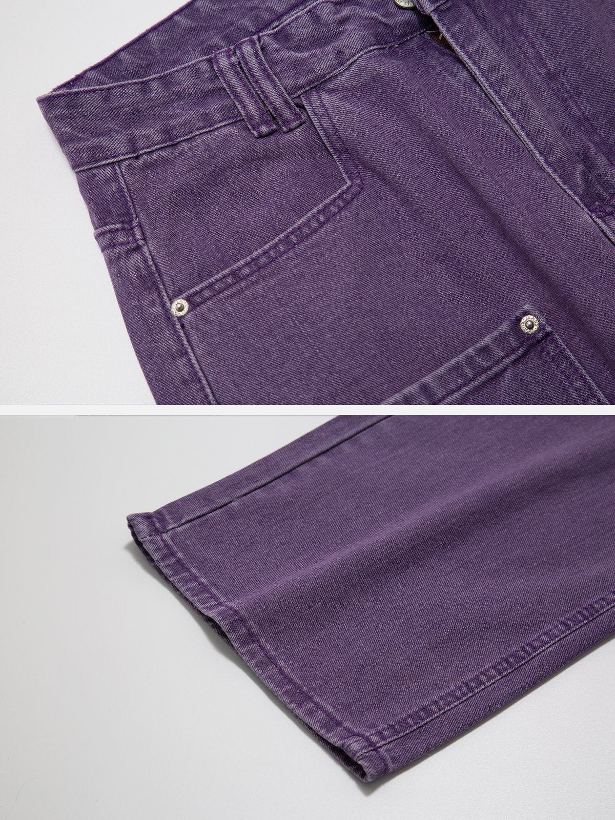 Vintage Distressed Large Pocket Jeans