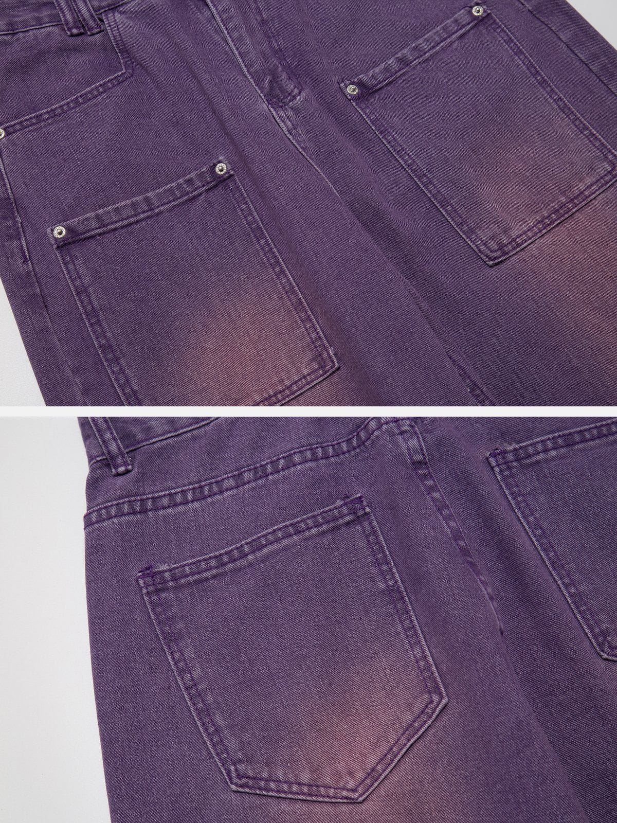 Vintage Distressed Large Pocket Jeans