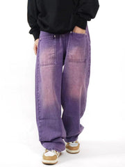 Vintage Distressed Large Pocket Jeans