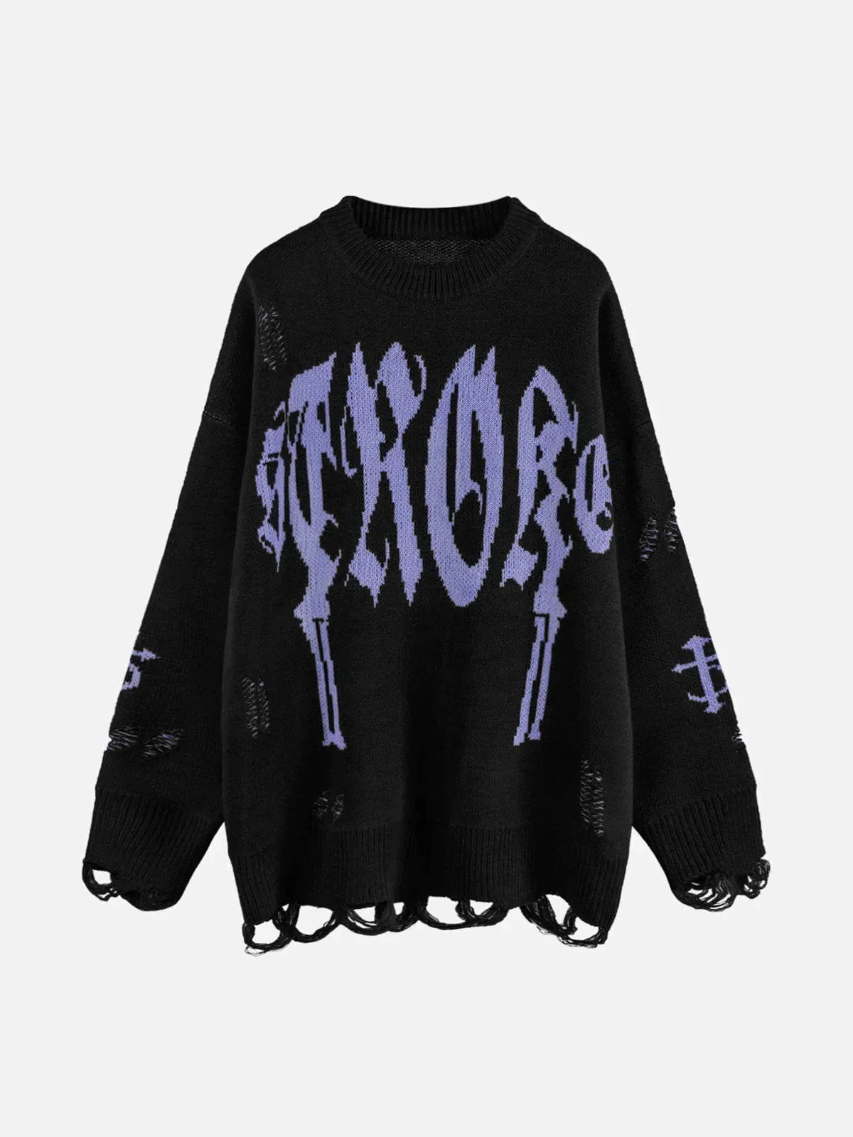 Vintage Gothic Ripped Sweater