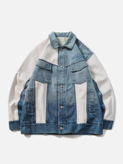 Vintage Gradient Denim Stitching Jacket