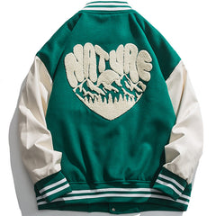 Vintage High School Jacket Flocked Heart