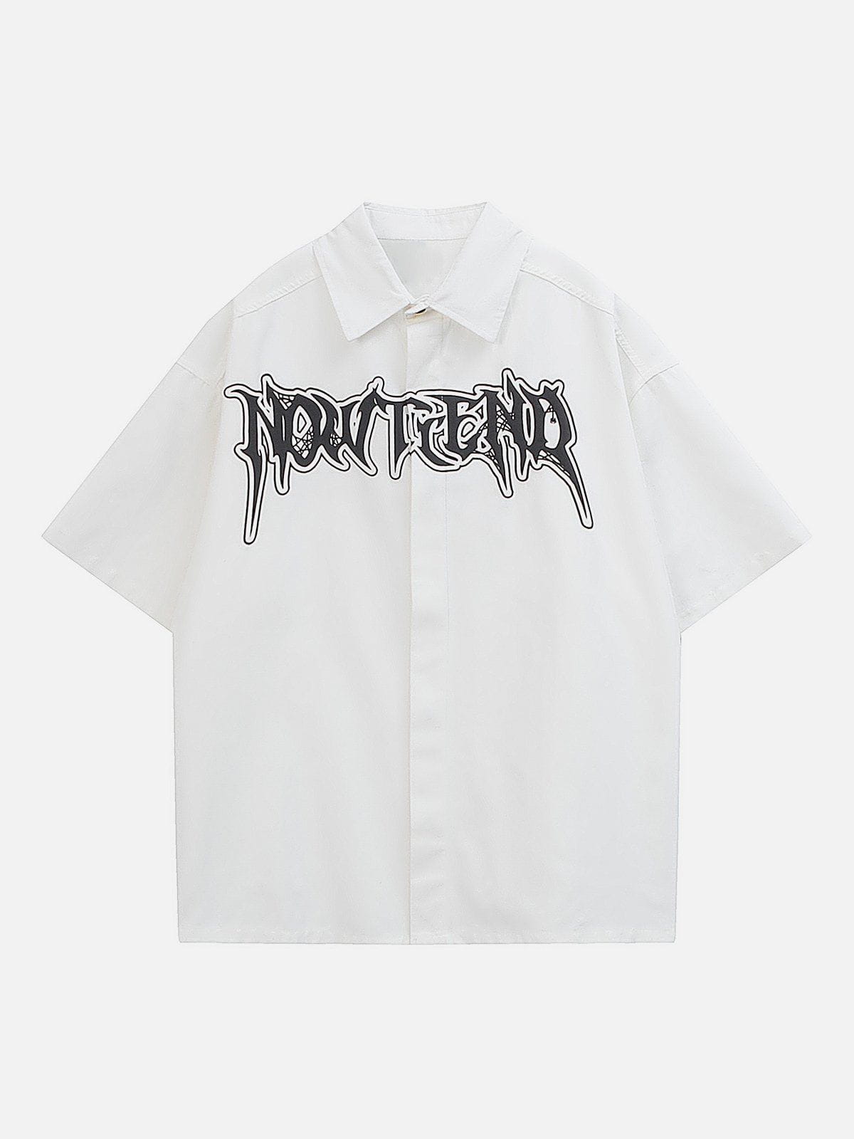 Vintage Letter Print Short Sleeve Shirts