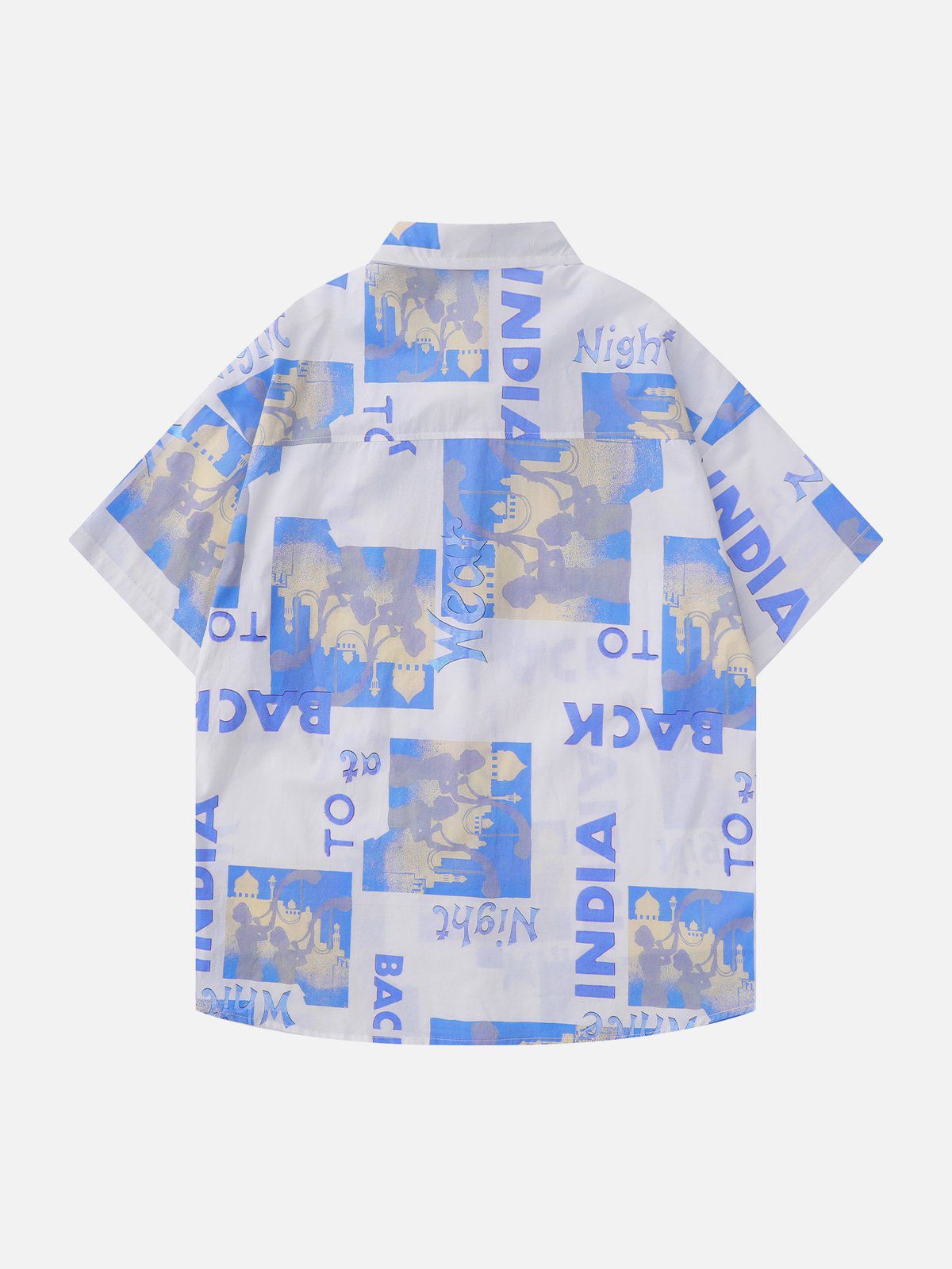 Vintage Letter Print Short Sleeve Shirts