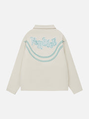 Wintermantel mit Vintage-Patch-Buchstaben