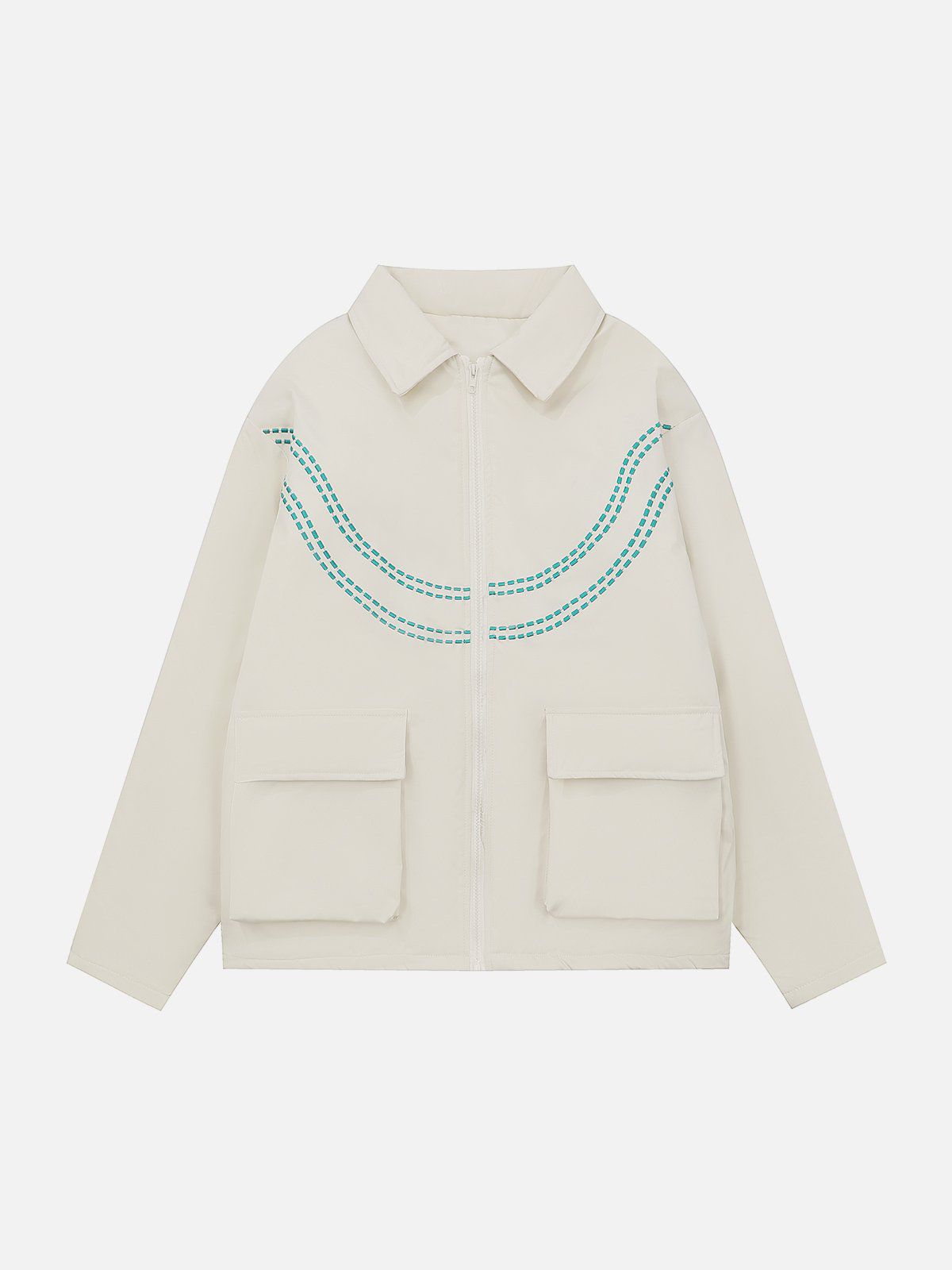 Wintermantel mit Vintage-Patch-Buchstaben