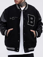 Vintage Patchwork-PU-Jacke 