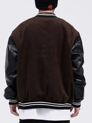 Vintage Patchwork-PU-Jacke 