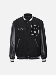 Vintage Patchwork-PU-Jacke 