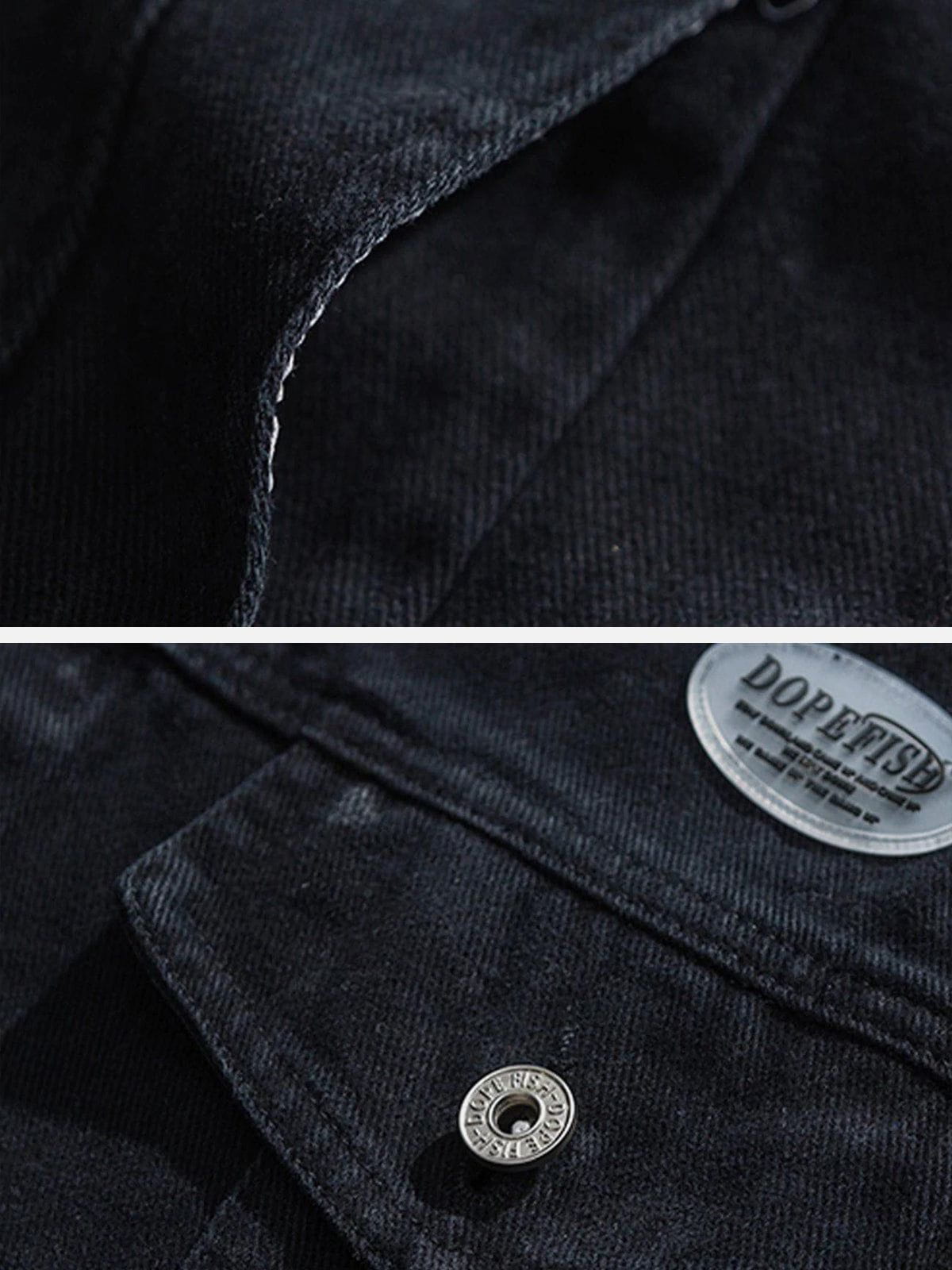 Vintage Pure Color Labeled Denim Jacket – Oitoy