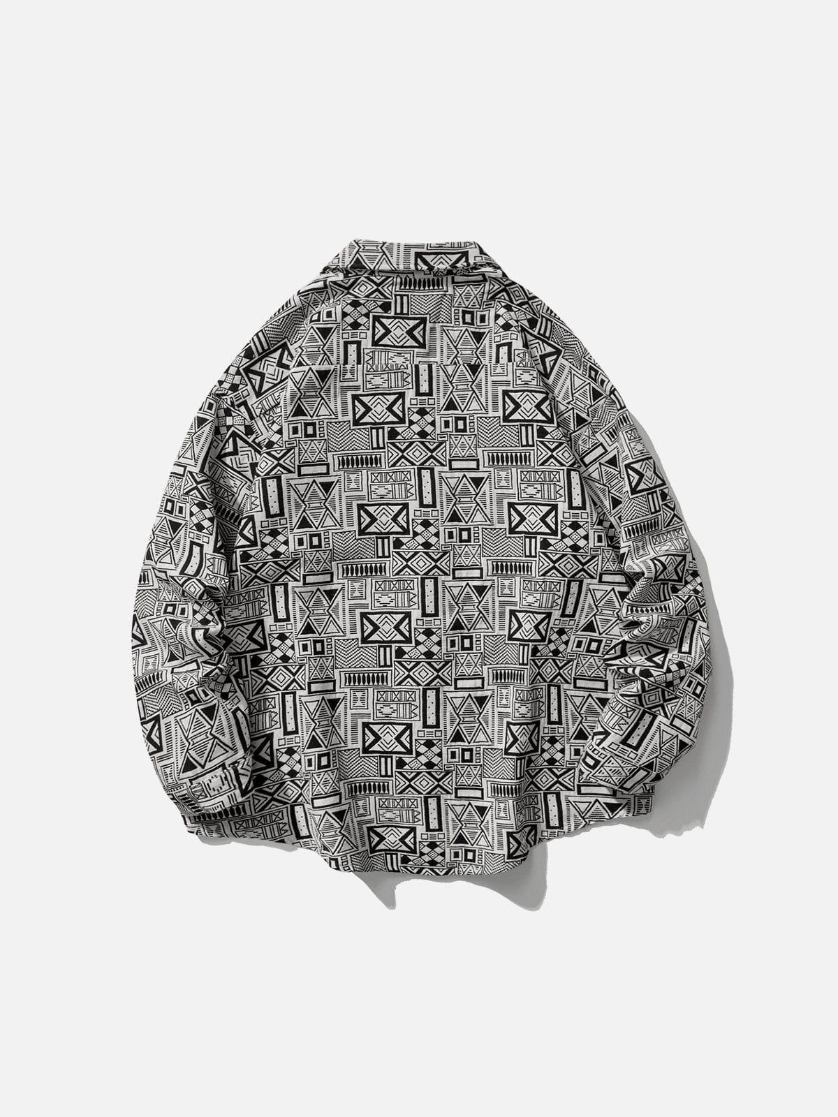 Vintage Rectangle Print Shacket