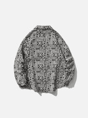 Vintage Rectangle Print Shacket
