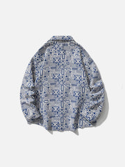 Vintage Rectangle Print Shacket