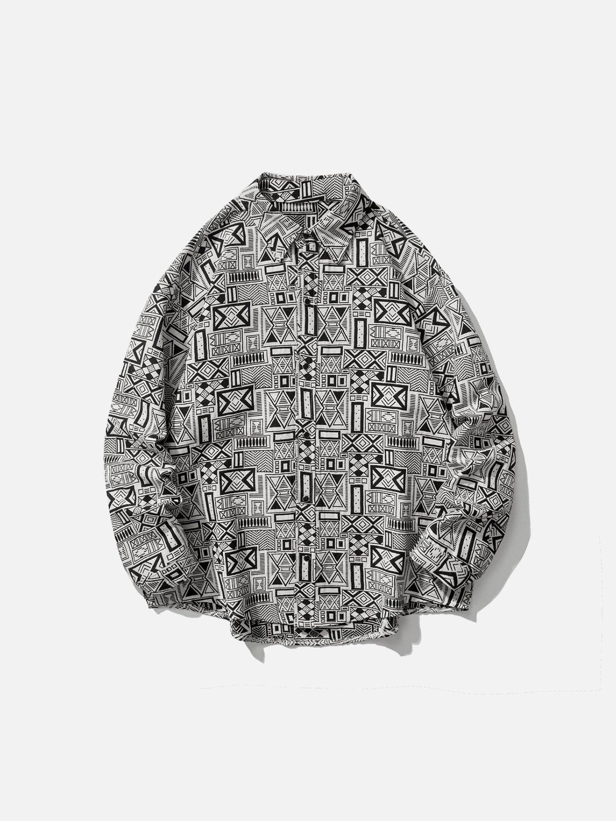 Vintage Rectangle Print Shacket