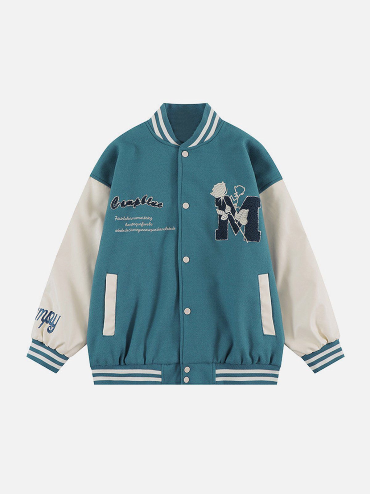 Veste universitaire floquée rose vintage 