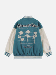 Veste universitaire floquée rose vintage 