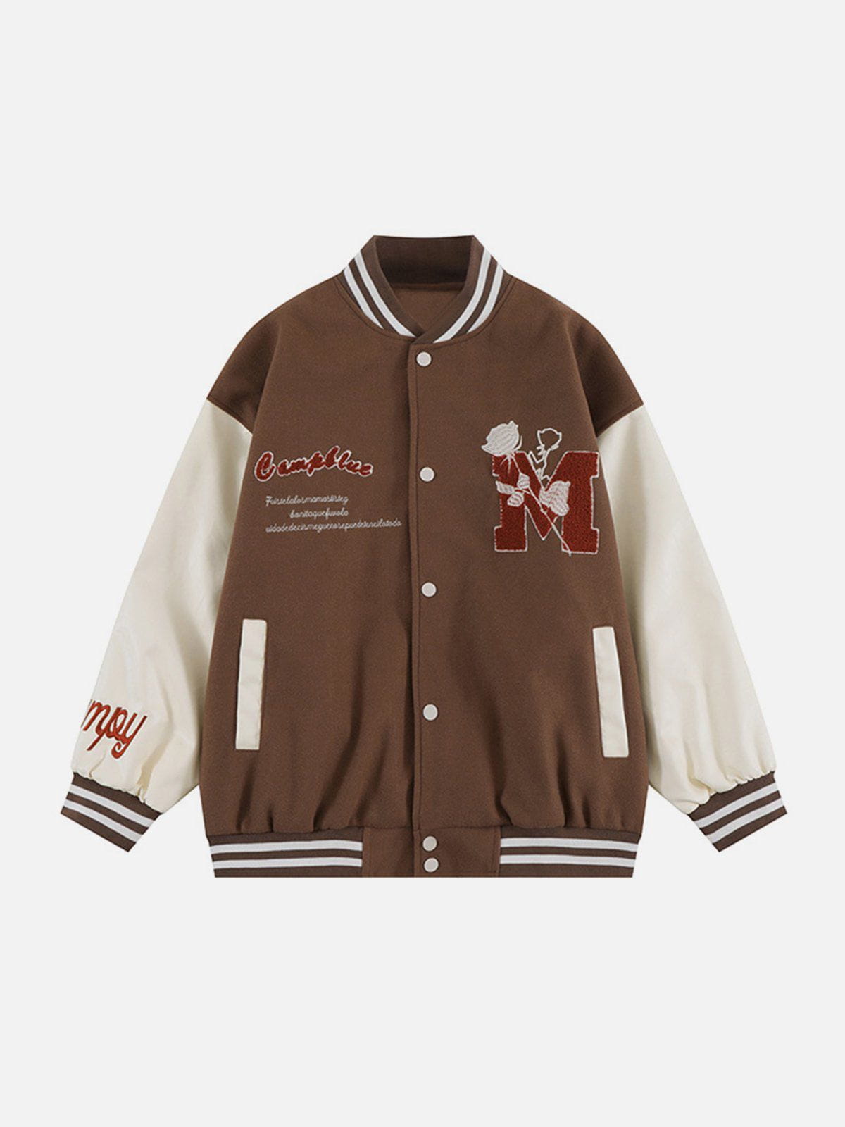 Veste universitaire floquée rose vintage 