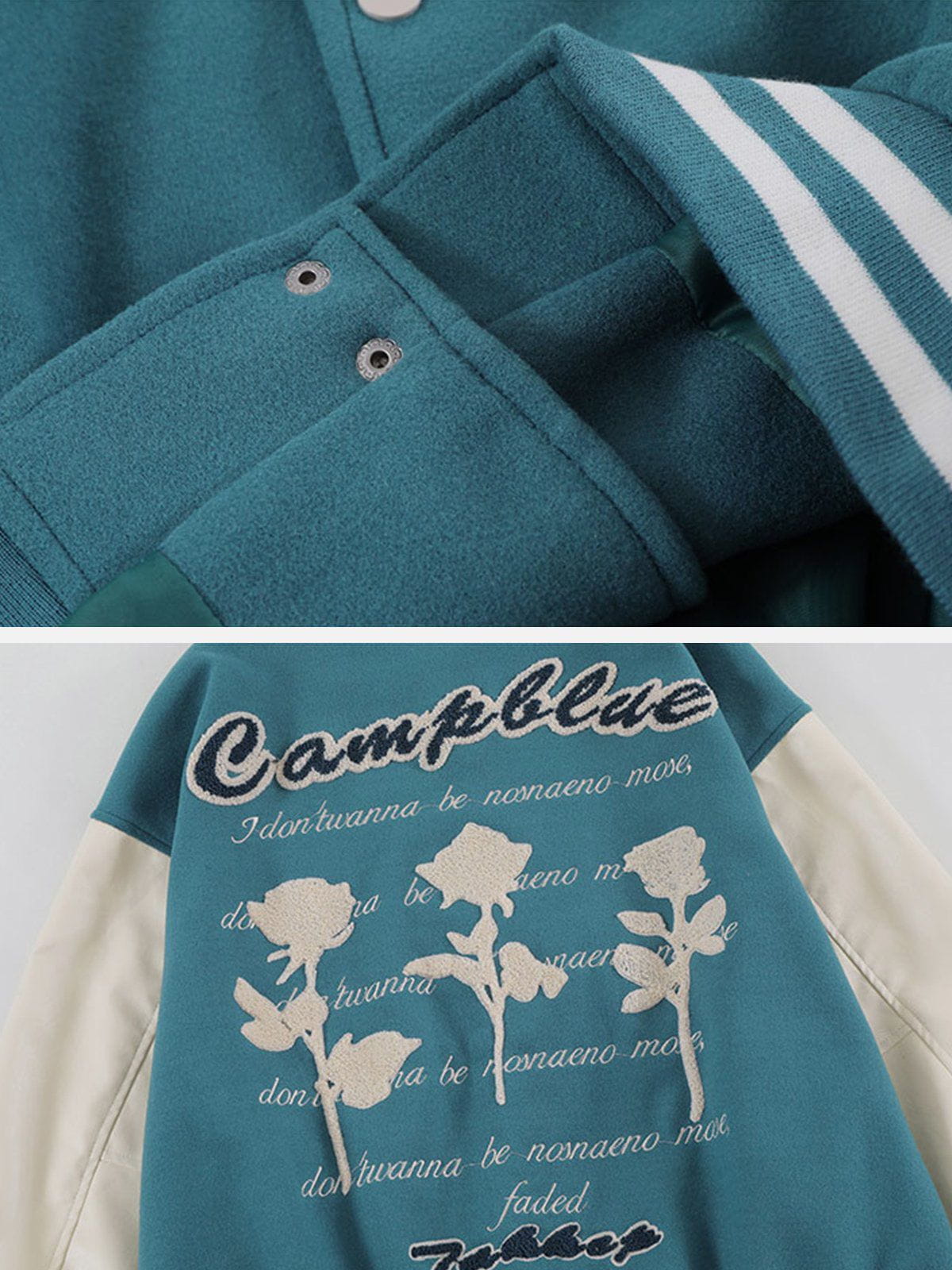 Veste universitaire floquée rose vintage 
