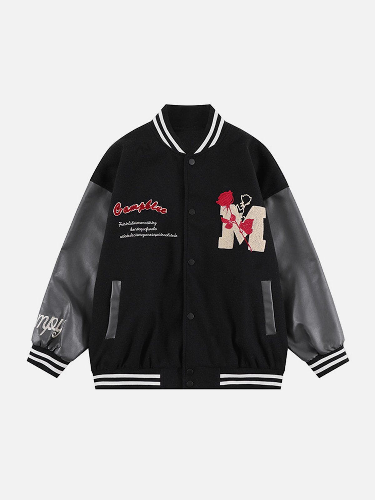 Veste universitaire floquée rose vintage 