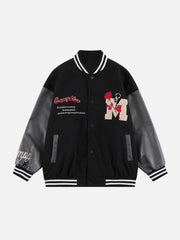 Veste universitaire floquée rose vintage 