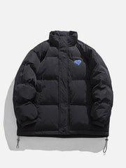 Vintage Rose Print Winter Coat