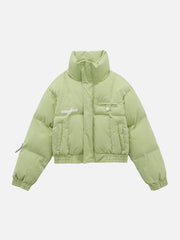 Wintermantel im Vintage-Stil mit einfachem Buchstabendruck 