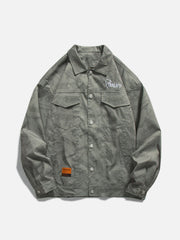 Vintage Skateboard-Flap-Print-Jacke 