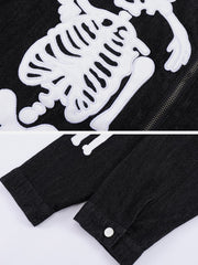 Jacke mit Vintage-Totenkopf-Print 