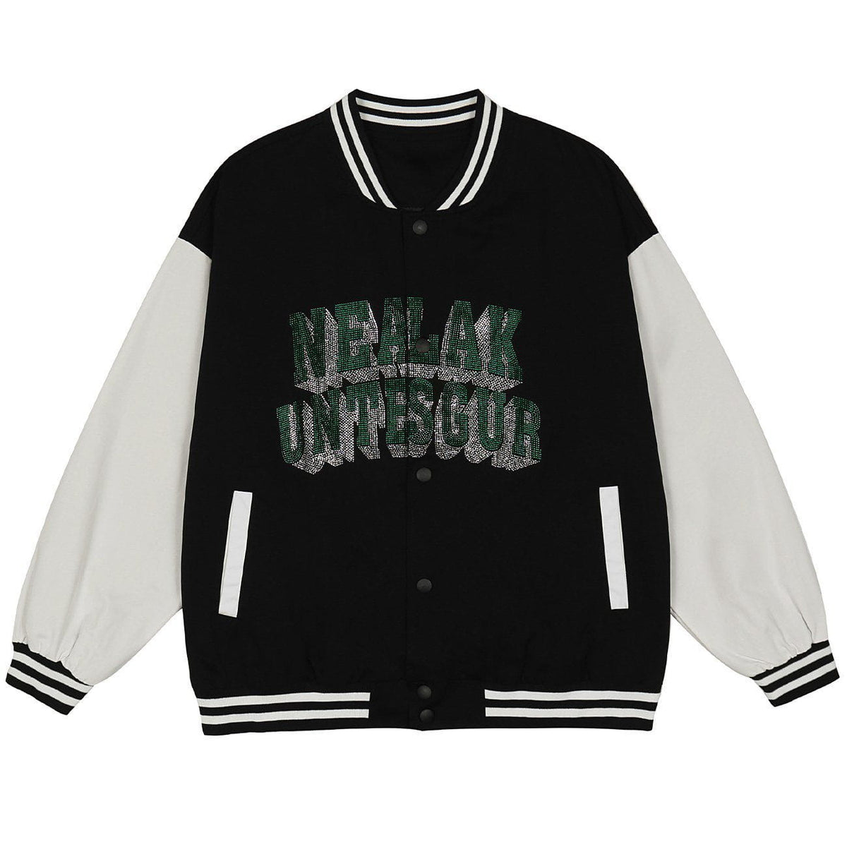 Vintage Stickers with Diamond Letters Varsity Jacket