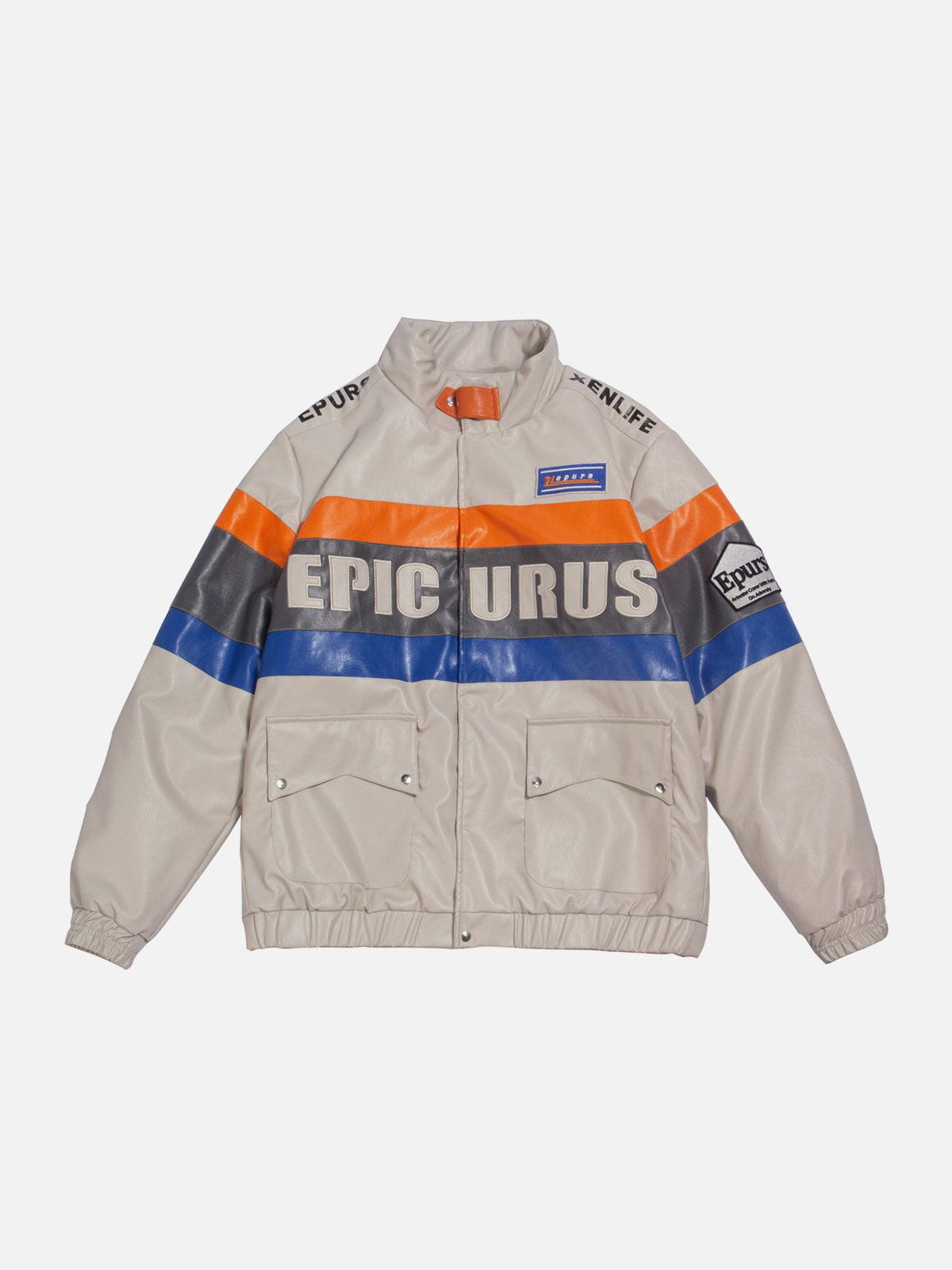 Vintage Stripe Patchwork Winter Coat