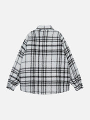 Vintage gestreifte Buchstaben-Shacket 