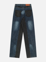 Vintage Wash Patchwork Jeans